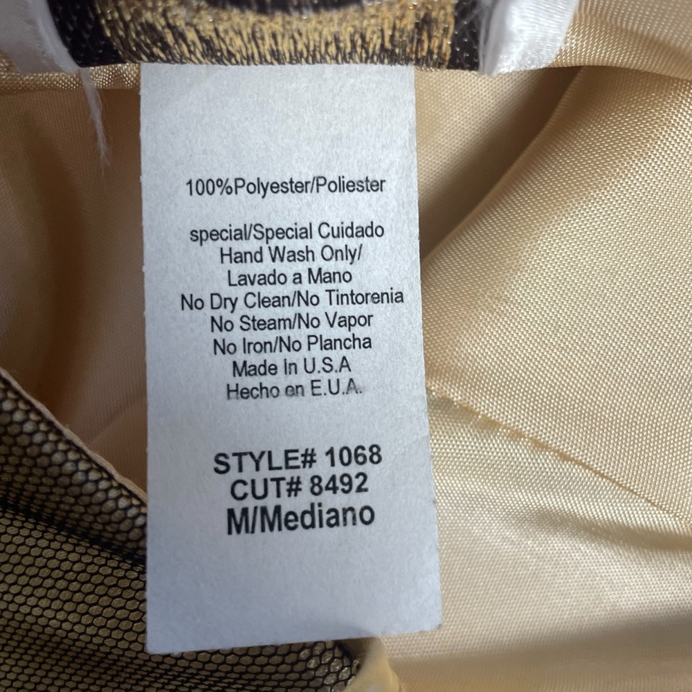 Vintage Y2K Dollar Gold satin dress mesh overlay beaded floral bow cocktail M - Picture 9 of 11